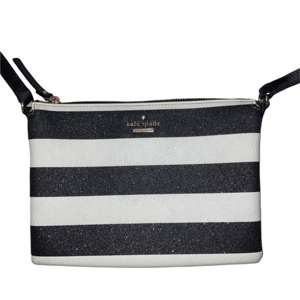 Kate spade black and white shimmery crossbody bag